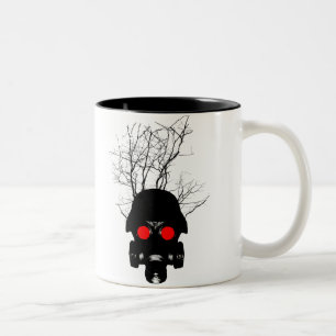 Rote mit Augen Gasmaske Zweifarbige Tasse