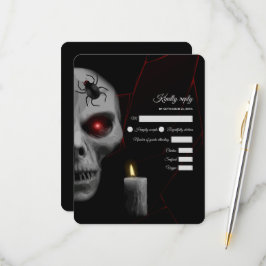 Rote Mit Augen Skull Gothic Spider Candle - Dunkle RSVP Karte