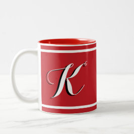 Rote Mit Monogramm Zwei-Tone-Kaffee-Tasse Zweifarbige Tasse