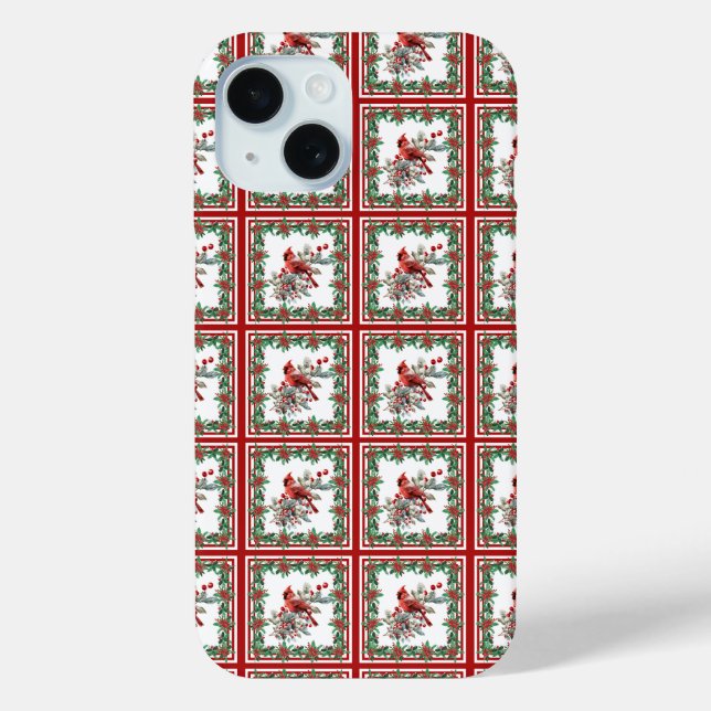 Rote Mockingbird Poinsettia Grenzen Rot Case-Mate iPhone Hülle (Rückseite)