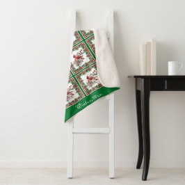 Rote Mockingvogel Poinsettia Grenzen Gewohnheitsre Sherpadecke