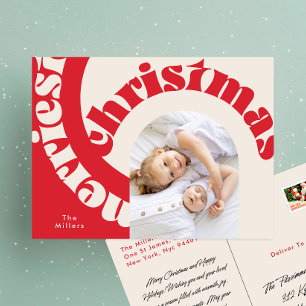 Rote moderne fette Typografie Weihnachten Ein Foto