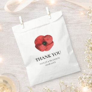 Rote Mohn-Blumen-Hochzeit-Dankeschön Geschenktütchen