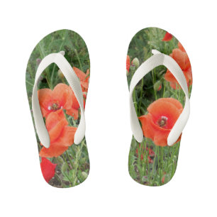 Rote Mohn Flip Flops, Kinder Kinderbadesandalen