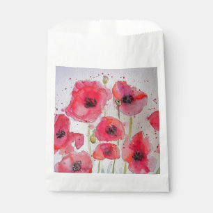 Rote Mohn-Kunst-Blumen-Blumen-Partygeschenktüten Geschenktütchen