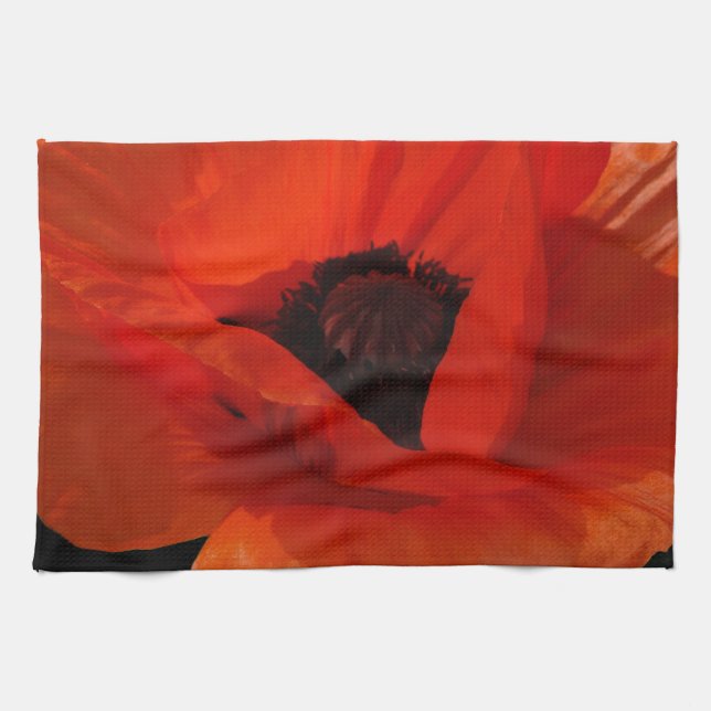 Rote Mohn-Makro Handtuch (Horizontal)
