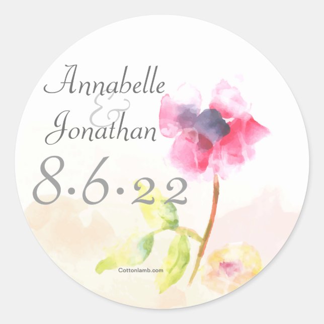 Rote Mohnaufkleber Runder Aufkleber (Vorderseite)