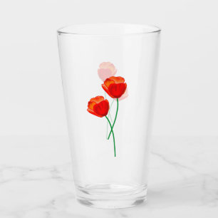 Rote Mohnblume Blume Glas