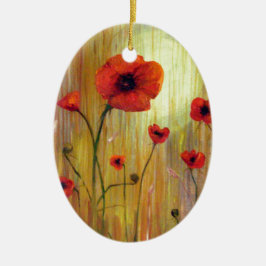 Rote Mohnblume Blume Keramik Ornament