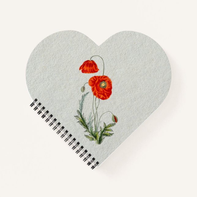 Rote Mohnblume Blume Notizbuch (Vorderseite)
