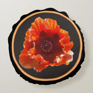 Rote Mohnblume Blume Rundes Kissen
