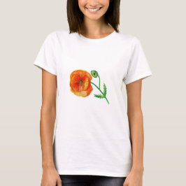 Rote Mohnblume Blume Zeichn Sommer T - Shirt
