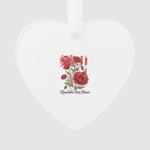 Rote Mohnblume Erinnern Und Ehren Vintage Gedenk-S Ornament