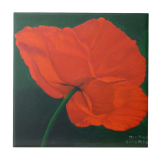 Rote Mohnblume Fliese