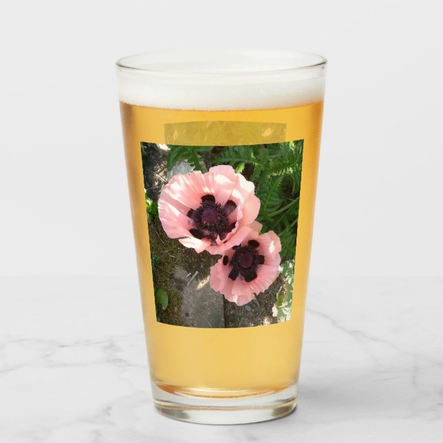 Rote Mohnblume Glas (Vorne (Gefüllt))