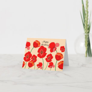 Rote Mohnblume Personalisiert Karte