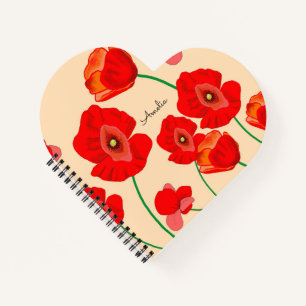 Rote Mohnblume Personalisiert Notizbuch