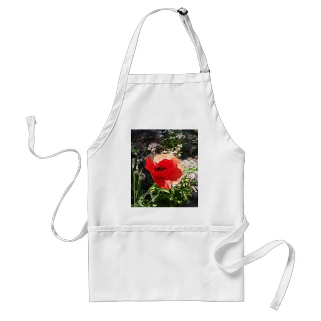Rote Mohnblume Schürze (Vorne)