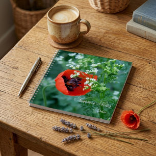 Rote Mohnblume Sommer Notizen Personalisiertes Not Notizbuch