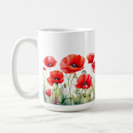 Rote Mohnblume Tasse