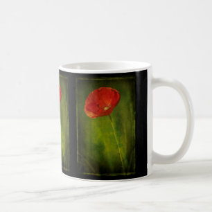 Rote Mohnblume vintagestyle Tasse