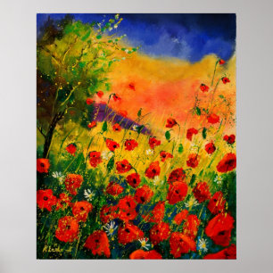 rote Mohnblumen 45 Poster