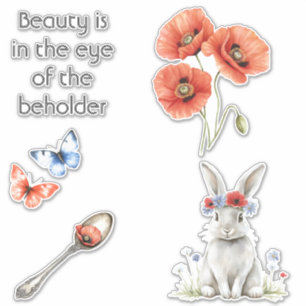 Rote Mohnblumen  Aufkleber