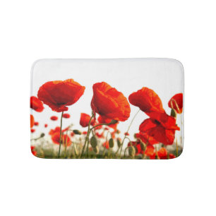 Rote Mohnblumen Badematte