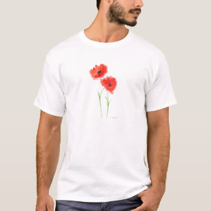 Rote Mohnblumen, blühende Mohnblumen, Natur, rusti T-Shirt