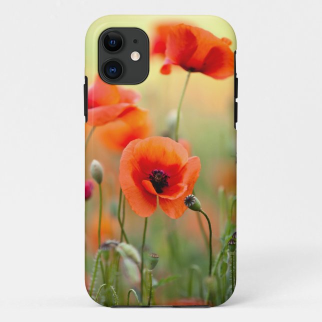 Rote Mohnblumen-Blumen Case-Mate iPhone Hülle (Rückseite)