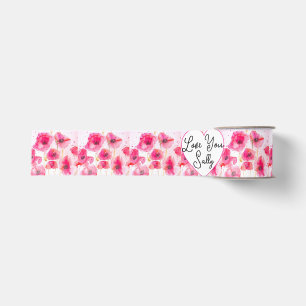 Rote Mohnblumen Blumen Floral Aquarell Ehefrau Ripsband