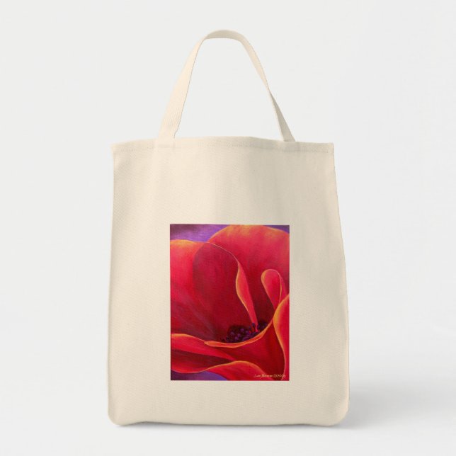 Rote Mohnblumen-Blumen-Malerei - multi Tragetasche (Vorne)
