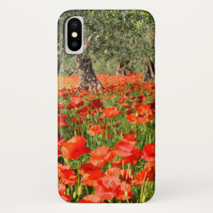 Rote Mohnblumen-Blumen unter alten Olivenbäumen Case-Mate iPhone Hülle