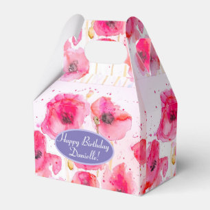 Rote Mohnblumen-Blumentee-Party-Cake-Geschenkbox Geschenkschachtel