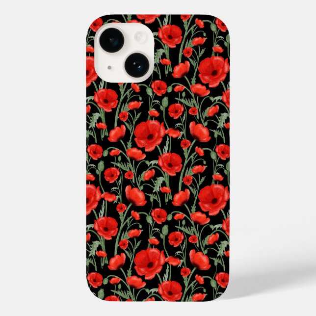 Rote Mohnblumen Case-Mate iPhone Hülle (Rückseite)