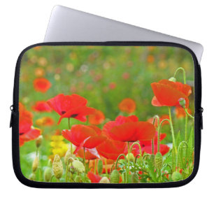 Rote Mohnblumen-Computertasche Laptop-Hülle Laptopschutzhülle