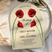 Rote Mohnblumen Hochzeitskarten Alles in Einem