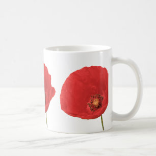 Rote Mohnblumen-Kaffee-Tasse Tasse