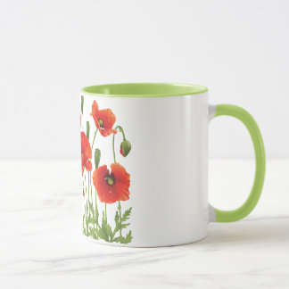 Rote Mohnblumen-Kaffee-Tassen-ukrainischer Entwurf Tasse
