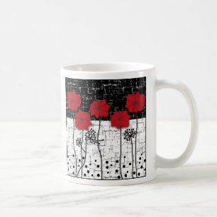 Rote Mohnblumen Kaffeetasse