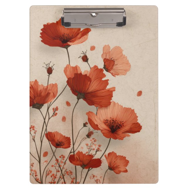 Rote Mohnblumen. Klemmbrett (Vorderseite)