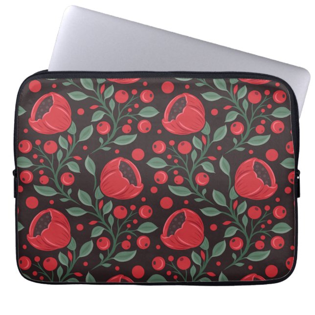 Rote Mohnblumen Laptopschutzhülle (Vorderseite)