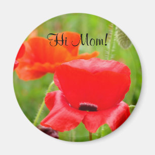 Rote Mohnblumen Magnet Hi Mom! Mohnblüten