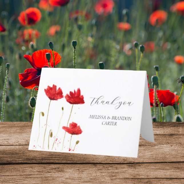 Rote Mohnblumen Mohn Blumen Hochzeit Danke  (Von Creator hochgeladen)