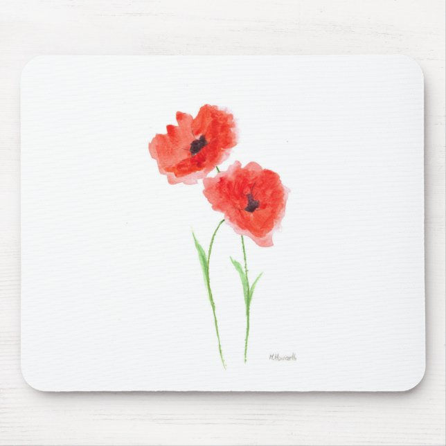 Rote Mohnblumen Mousepad (Vorne)