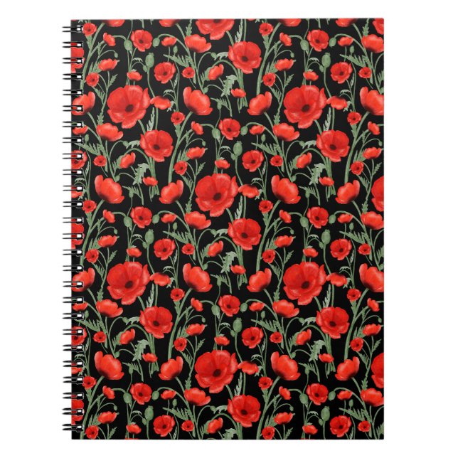 Rote Mohnblumen Notizblock (Vorderseite)