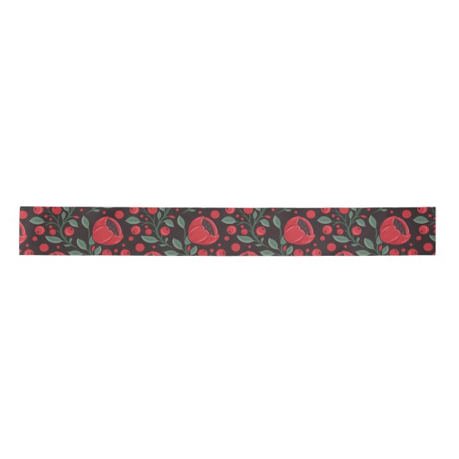 Rote Mohnblumen Satinband (Vorderseite)