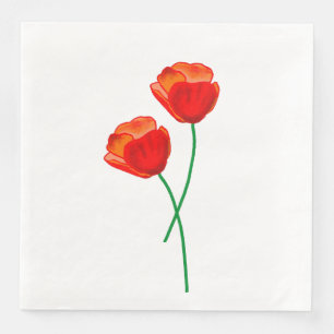 Rote Mohnblumen Serviette