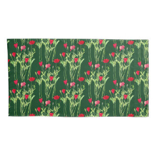 Rote Mohnblumen Sommerwiese, Wildblumen Kissenbezug