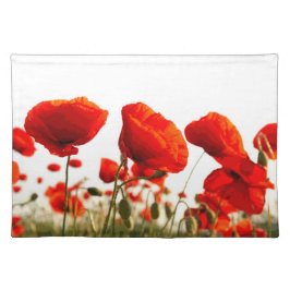 Rote Mohnblumen Stofftischset